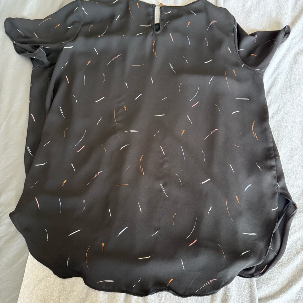 Apt. 9 Black Blouse with Multicolor Accents